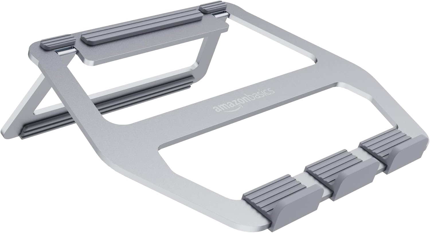 Silver Aluminum Foldable Height Adjustable Laptop Stand