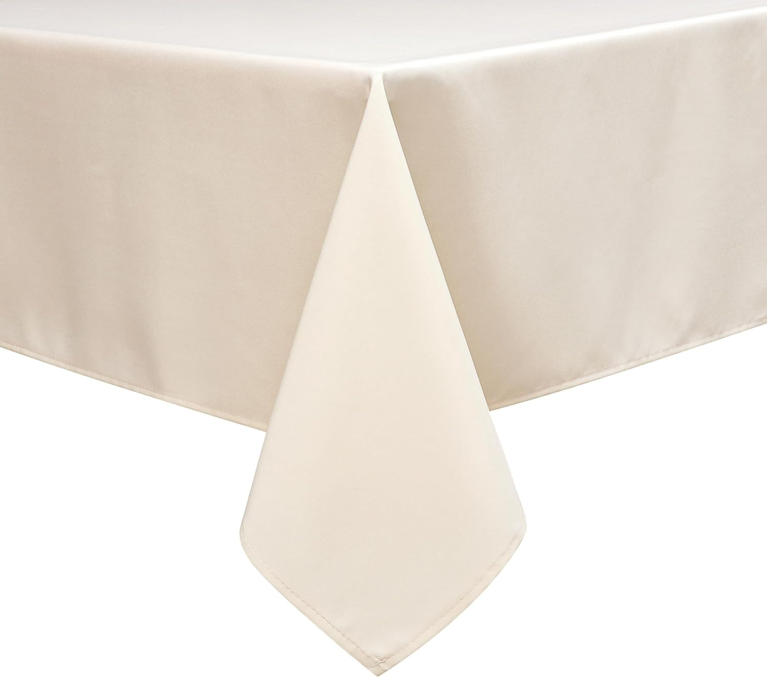 Wewoch Beige Rectangle Tablecloth Wrinkle Resistant Washable Fabric Table Cloth for Dining, Kitchen, Parties, Weddings and Outdoor Use 60 Inch by 84 Inch