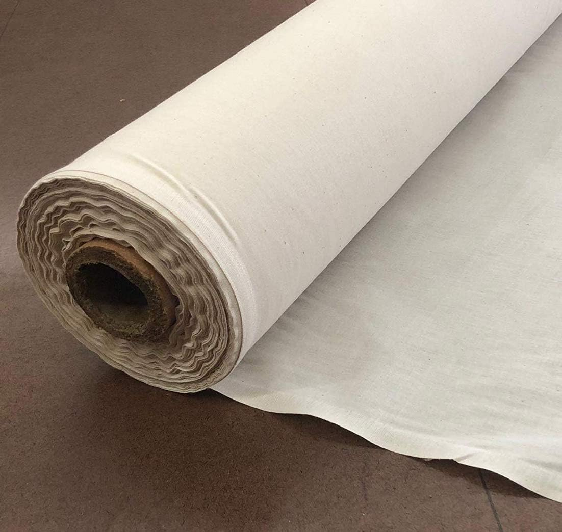 AK Trading 60" Wide Natural Muslin Fabric, 100% Cotton Fabric, Unbleached 5 Yards