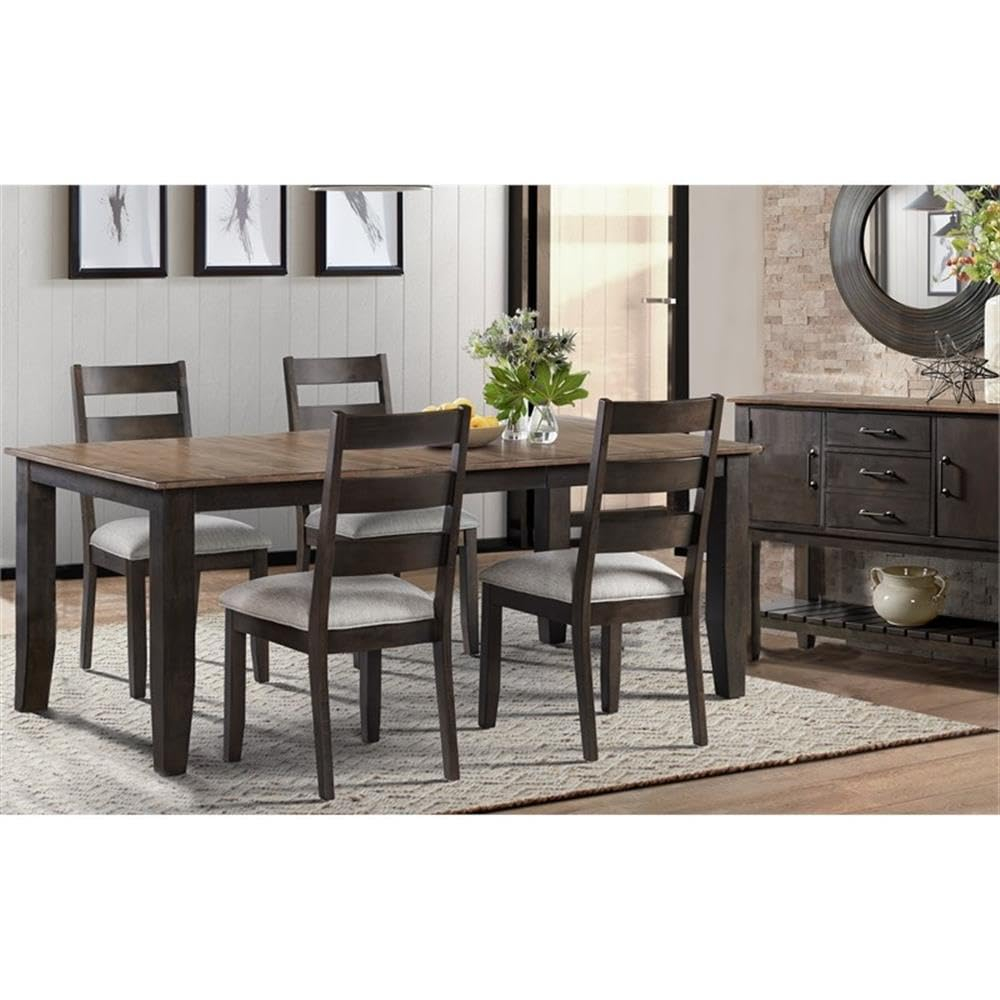 Intercon Furniture Beacon Transitional Wood Dining Table in Black/Walnut