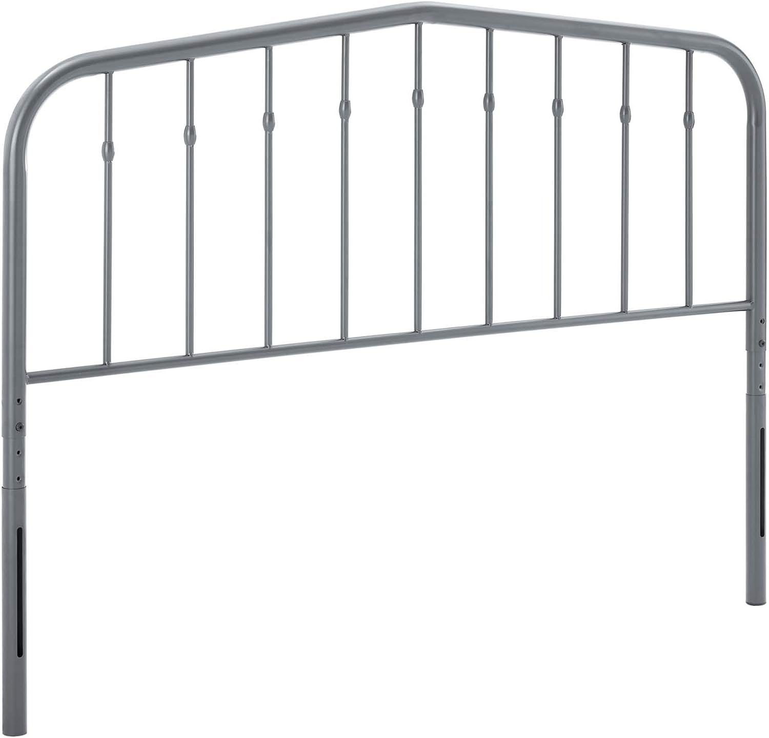 Modway Lennon Modern Farmhouse Metal Adjustable Headboard, Full Sized, Gray