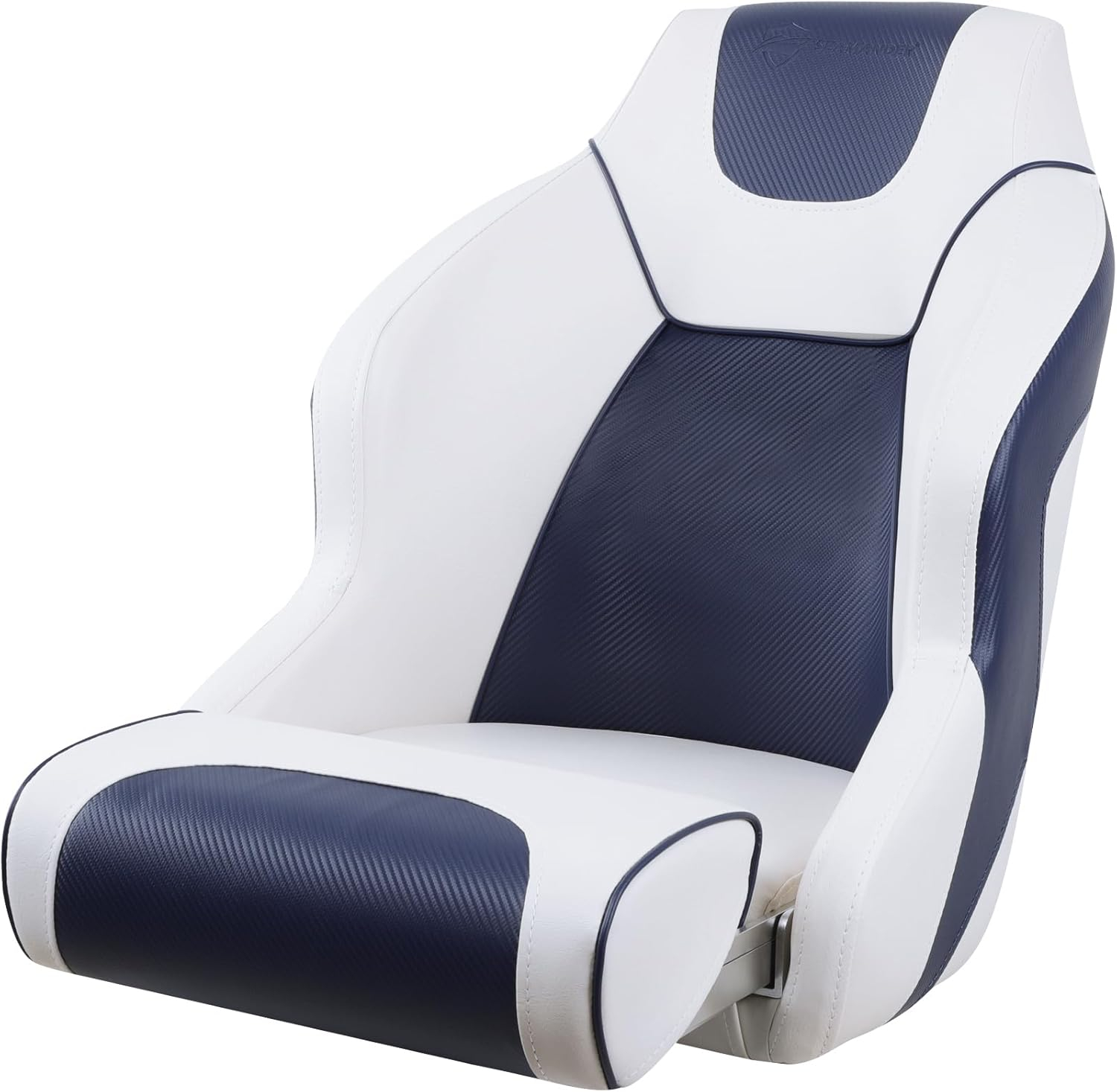 Seamander S1045 series Premier Pontoon Furniture Bucket Seat, Captain Seat, Colors White/Blue