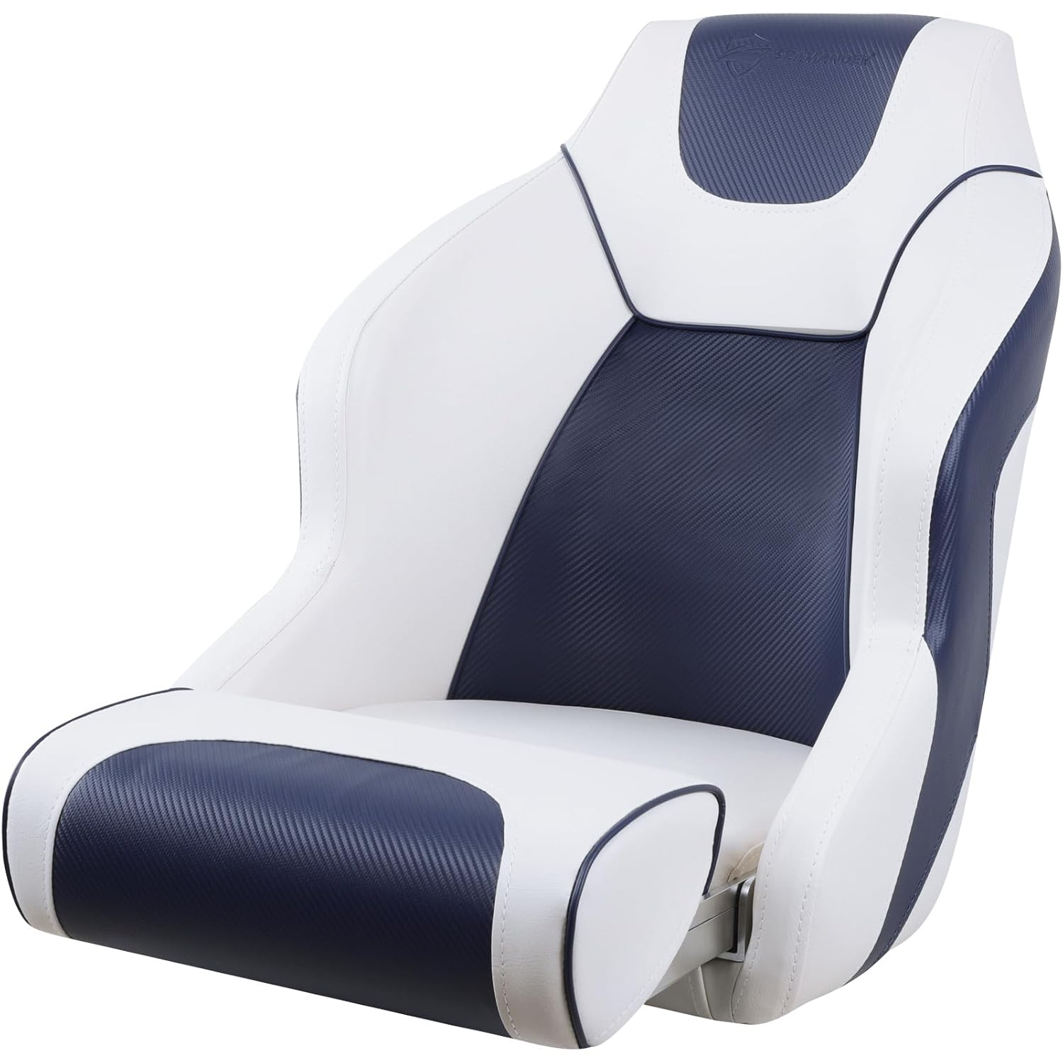 Seamander S1045 series Premier Pontoon Furniture Bucket Seat, Captain Seat, Colors White/Blue