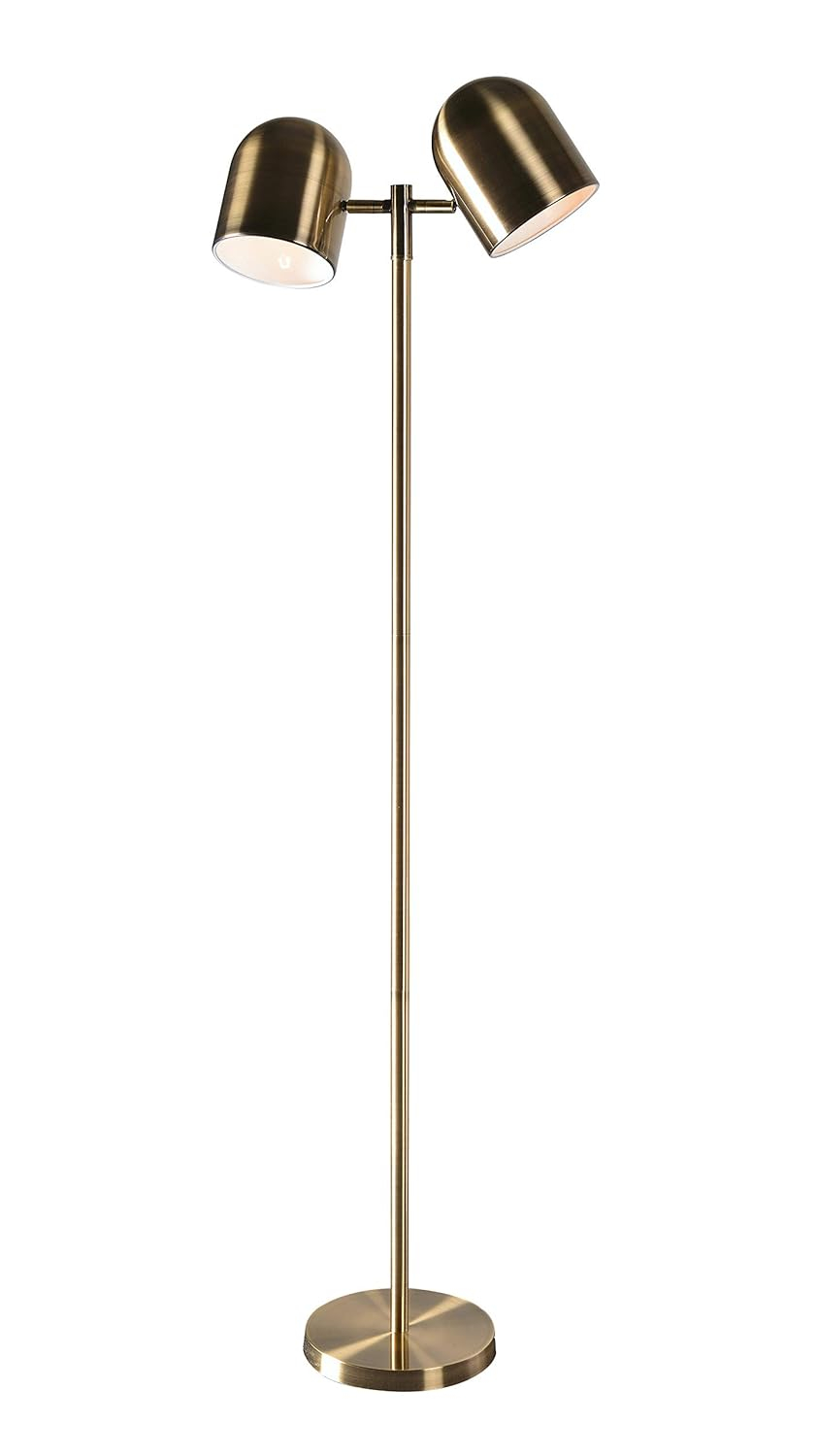 Kenroy Home 33171AB Alden Floor Lamp with Antique Brass Finish, Modern Style, 57.125" Height, 17.625" Width, 9.875" Depth