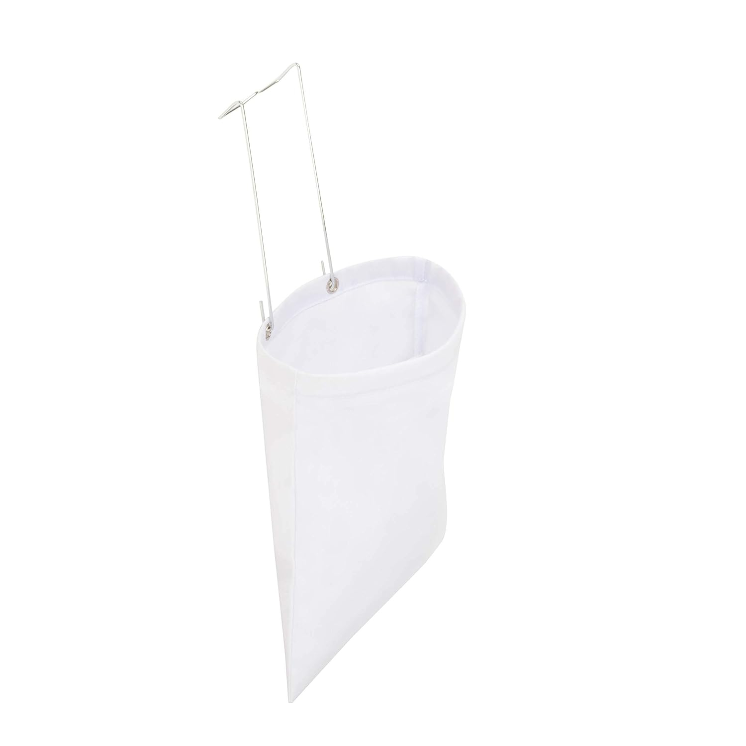 Honey-Can-Do Cotton Clothespin Bag with Metal Hanging Hook, White