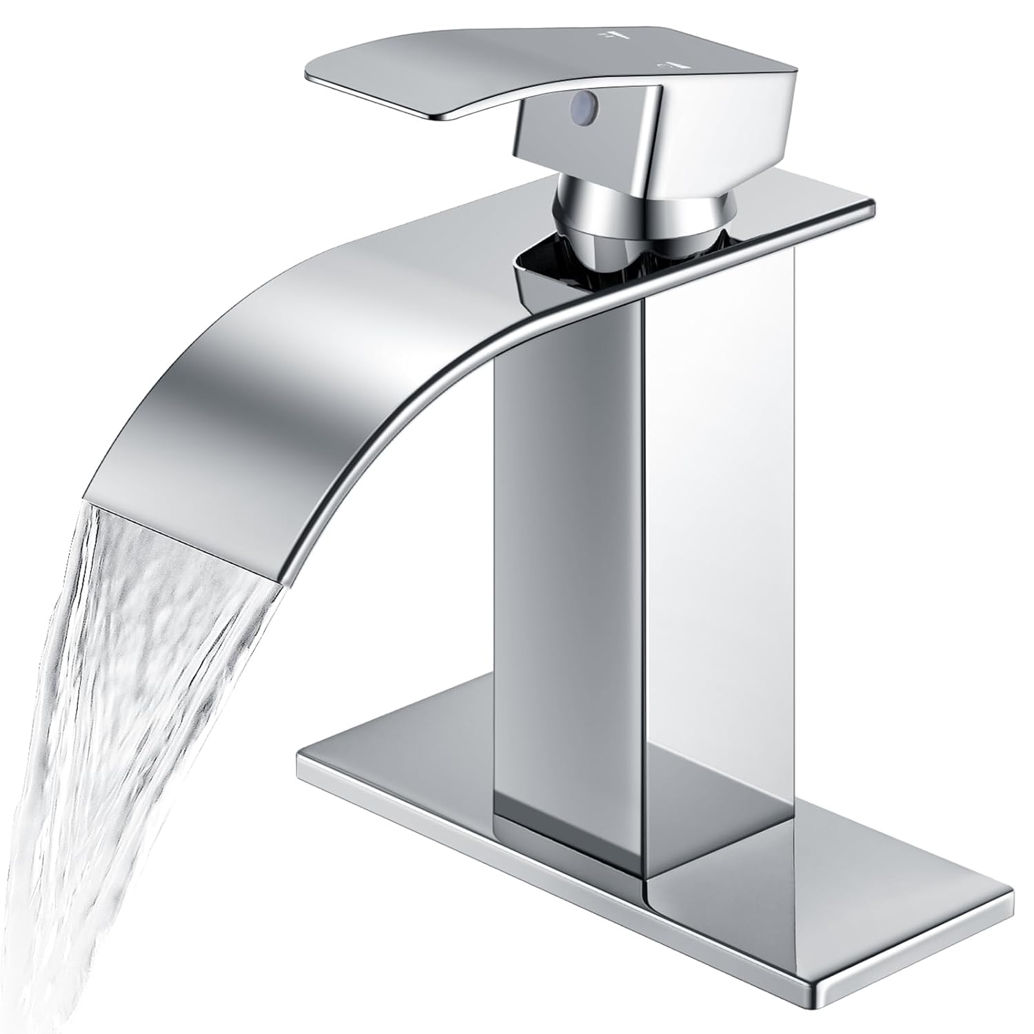 Qomolangma Vessel Sinks Waterfall Bathroom Sink Faucet, Tall Single Handle Bathroom Sink Faucets, Brushed Nickel Bathroom Faucet Suitable for 1 Hole, Staniless Steel Rv Lavatory Vanity Faucet