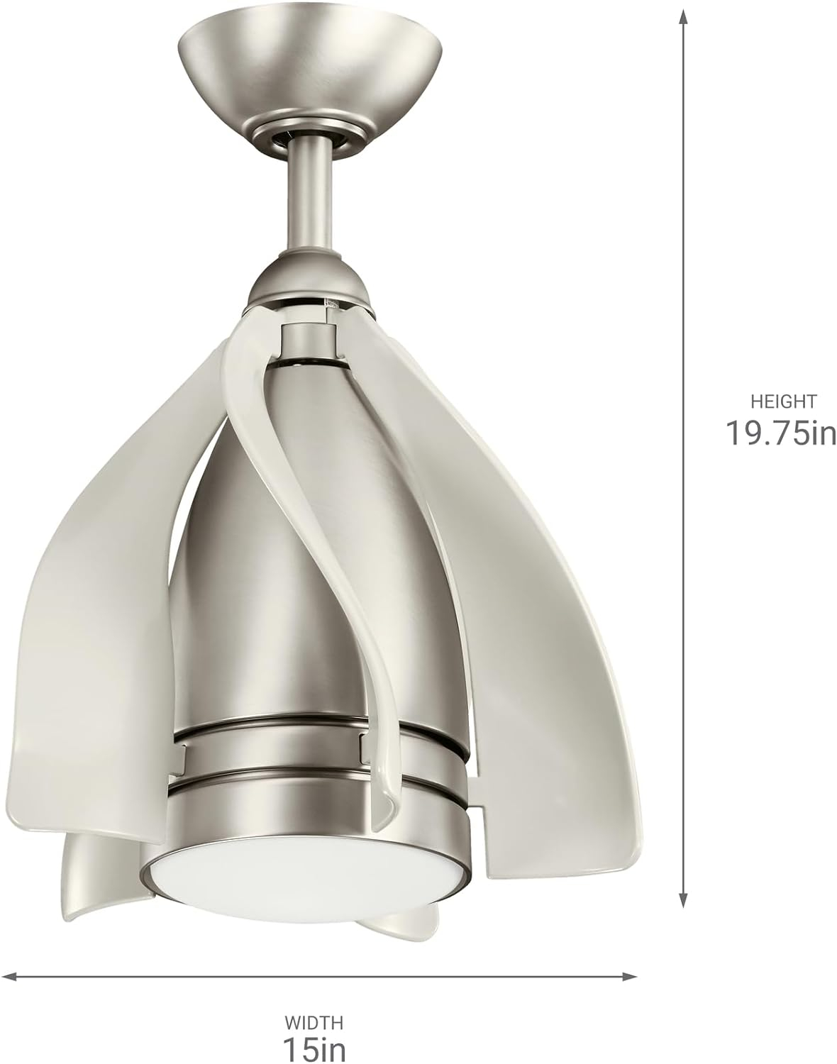 Contemporary 15" White LED Ceiling Fan with Remote and 4 Blades