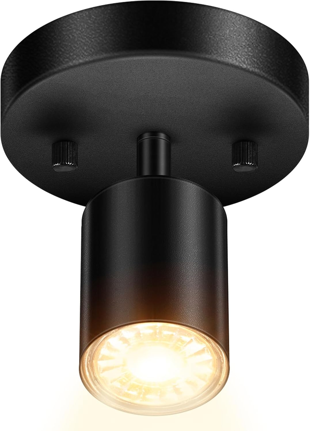 LED 3 Light Track Lighting Kit, LED Track Lighting Fixtures, White Round Ceiling Spot Lighting, Flexibly Rotatable Light Head for Kitchen, Living Room, Bedroom, GU10 Bulb Not Included