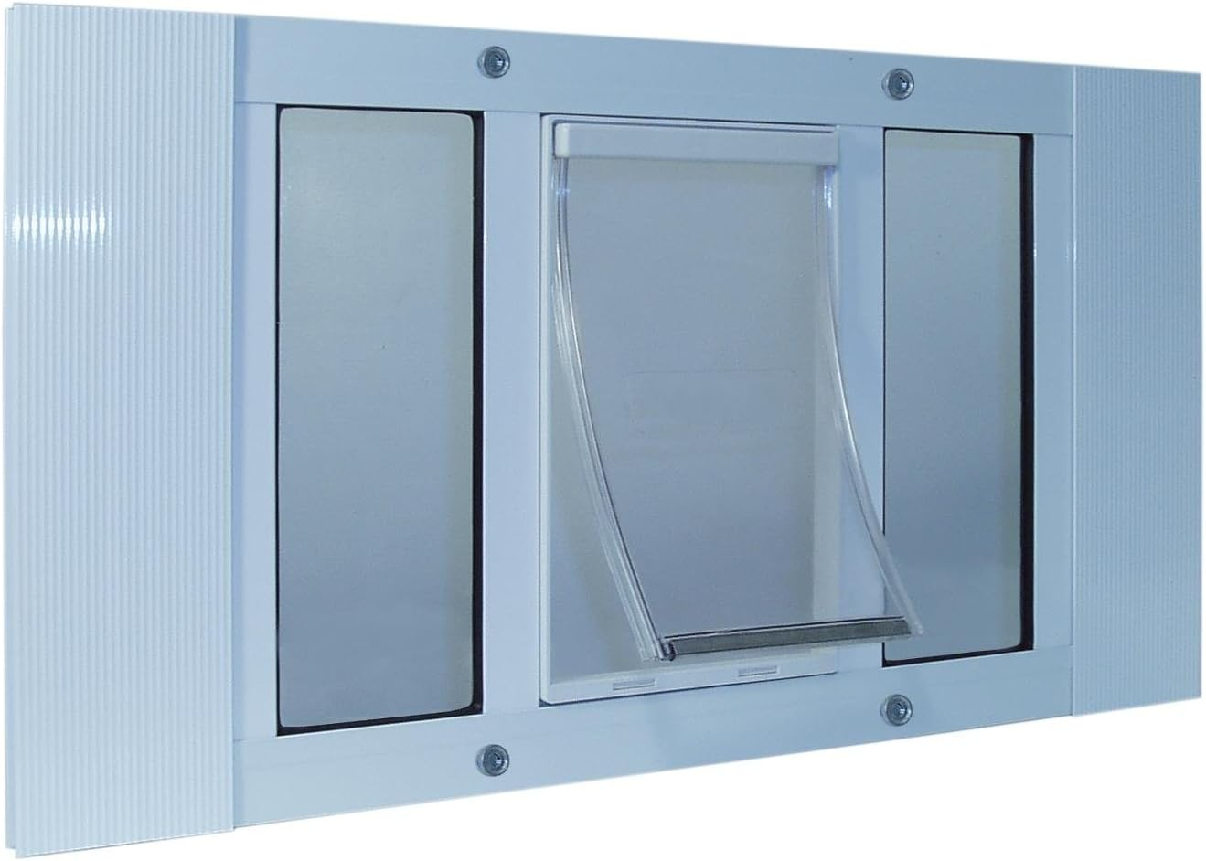 Ideal Pet Products Aluminum Sash Window Pet Door, Adjustable to Fit Window Widths from 27" to 32", Medium 7” x 11-1/4” Flap Size