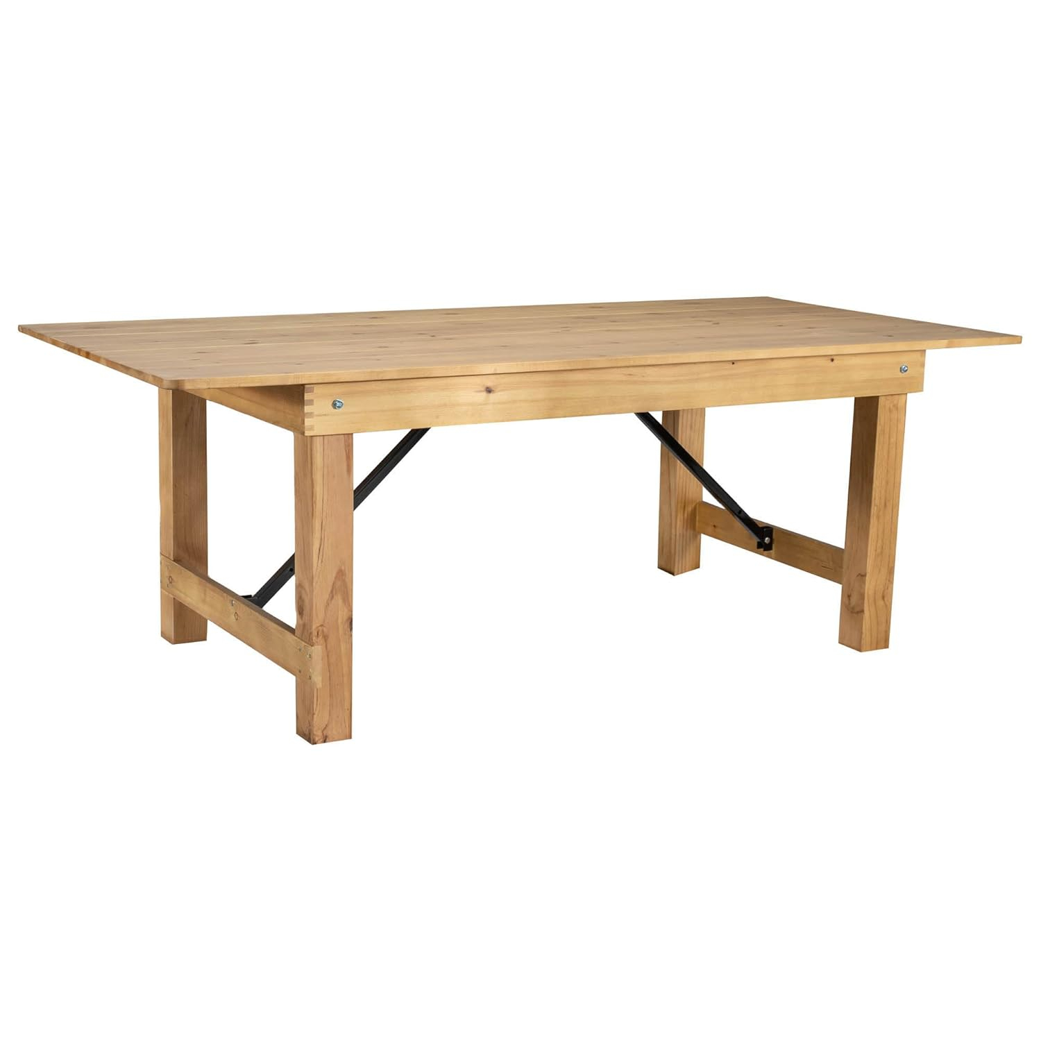 Flash Furniture Hercules 7' x 40" Rectangular Antique Rustic Light Natural Solid Pine Folding Farm Table