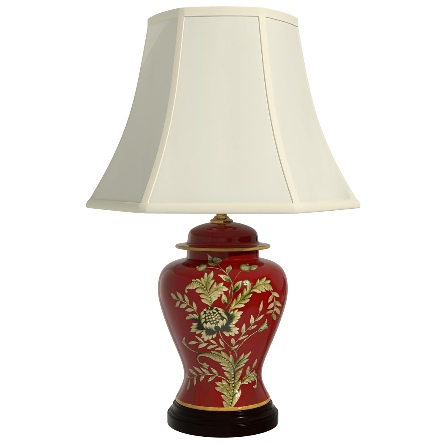 Oriental Furniture 22.5" Golden Foliage Porcelain Lamp, decorative lamp, table lamp, any occasion, any room item