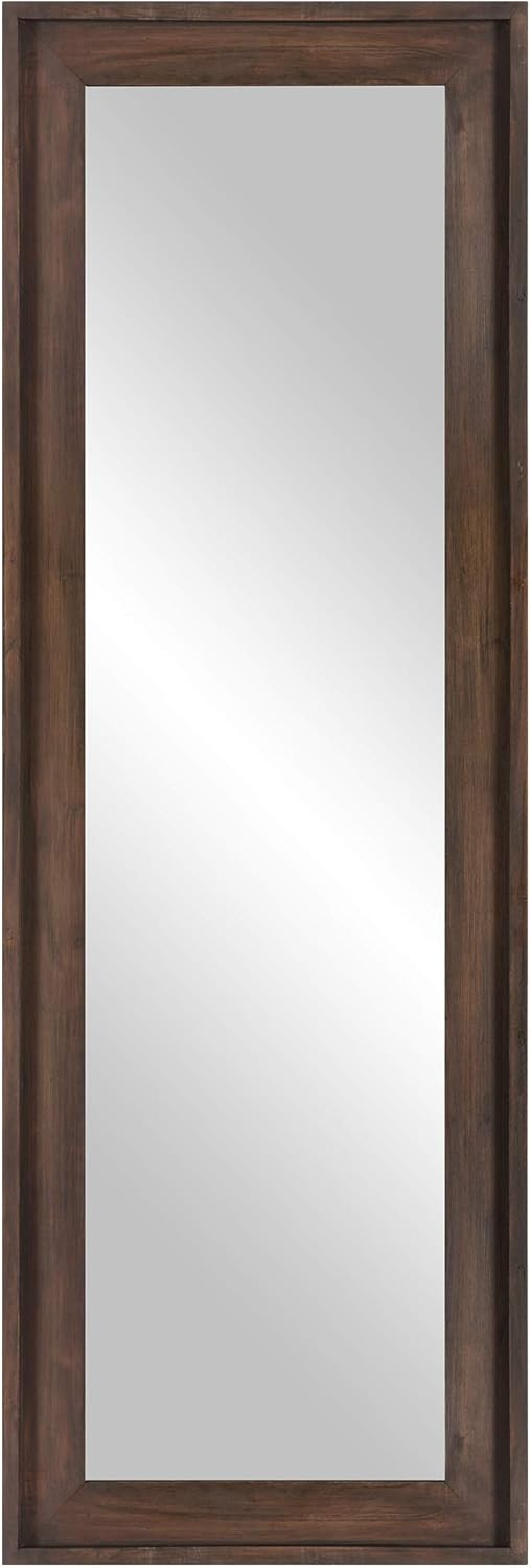 Patton Wall Decor Wood Framed Full Length Wall Mount or Leaner Mirror, 19.5" x 57", Brown
