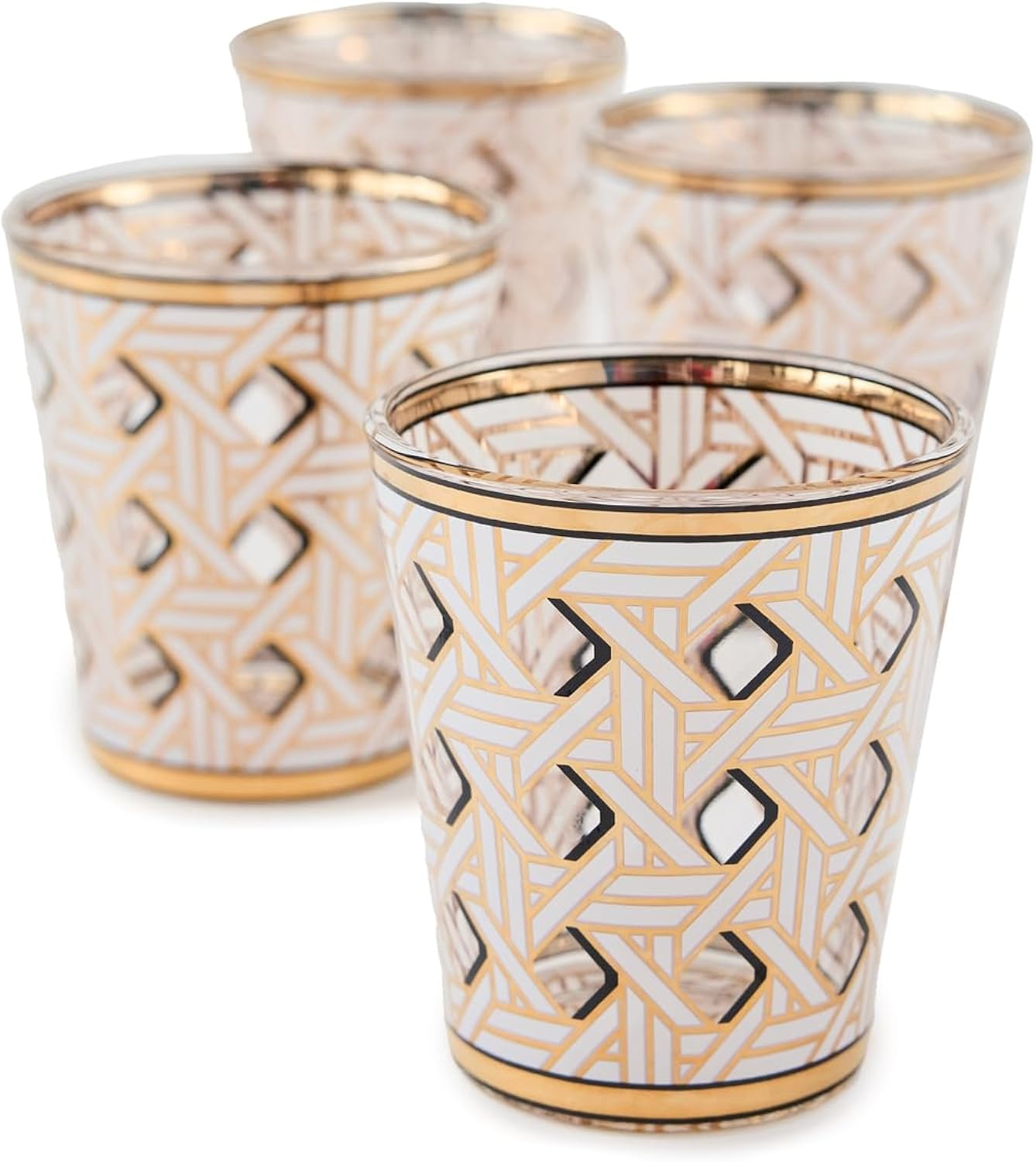 Jonathan Adler Basketweave Glassware Set (Set of 4)