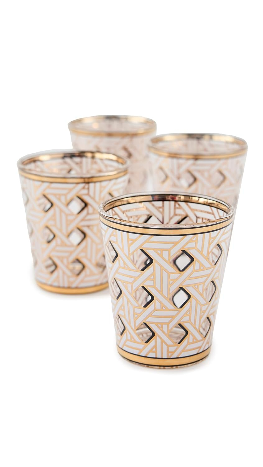 Jonathan Adler Basketweave Glassware Set (Set of 4)