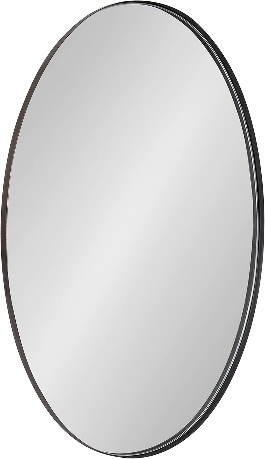 Kate and Laurel Rollo Oval Framed Wall Mirror, Bronze 20x30