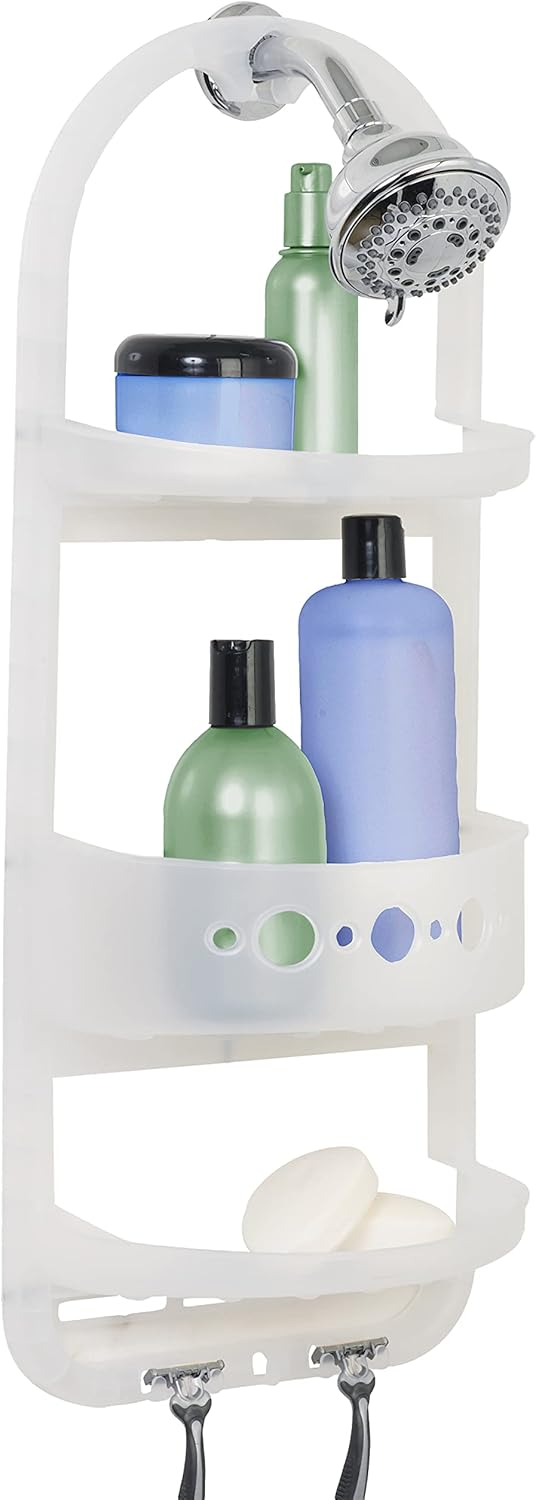 Zenna Home Large Over the Shower Caddy, Frosted