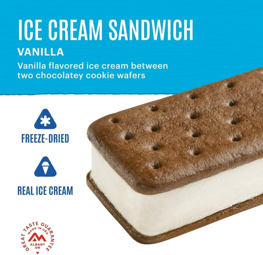 Vanilla Ice Cream Sandwich with Chocolate Cookie Wafers, Low Fat, Low Sodium