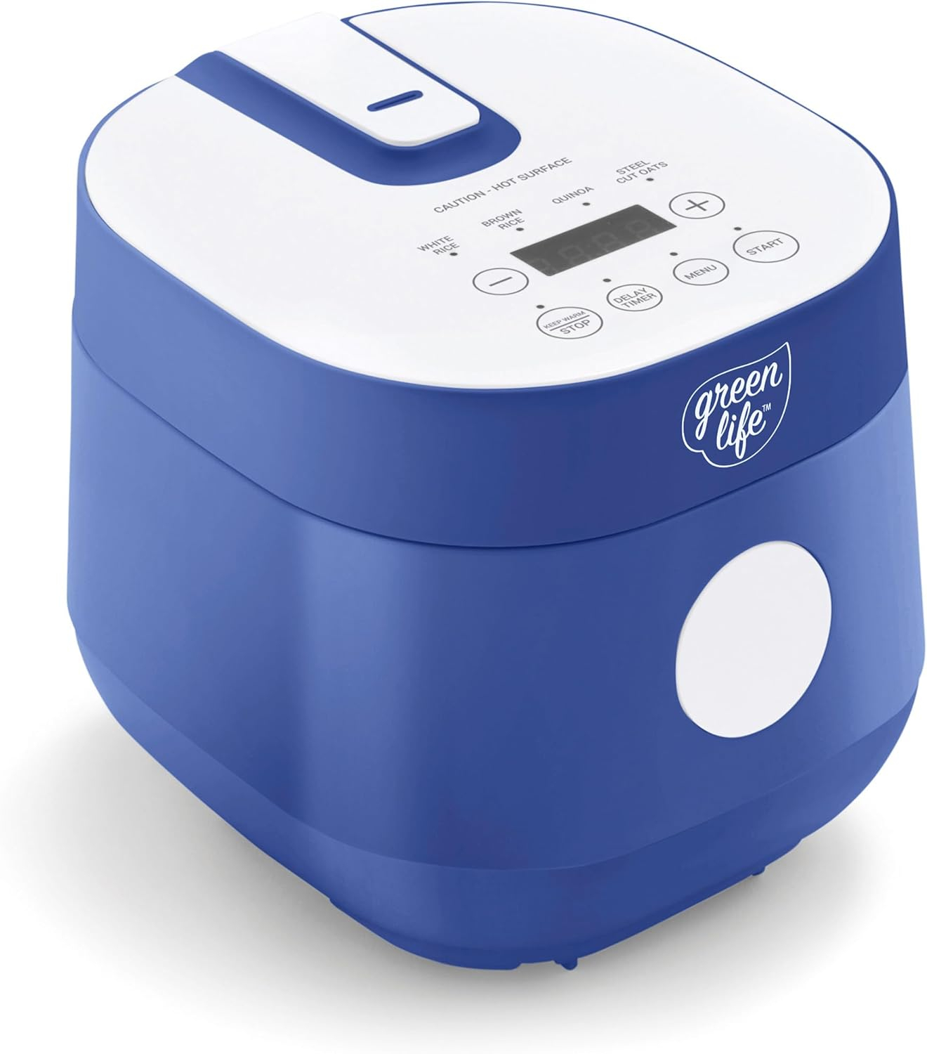 GreenLife Blue and White Ceramic Nonstick Electric Rice Cooker