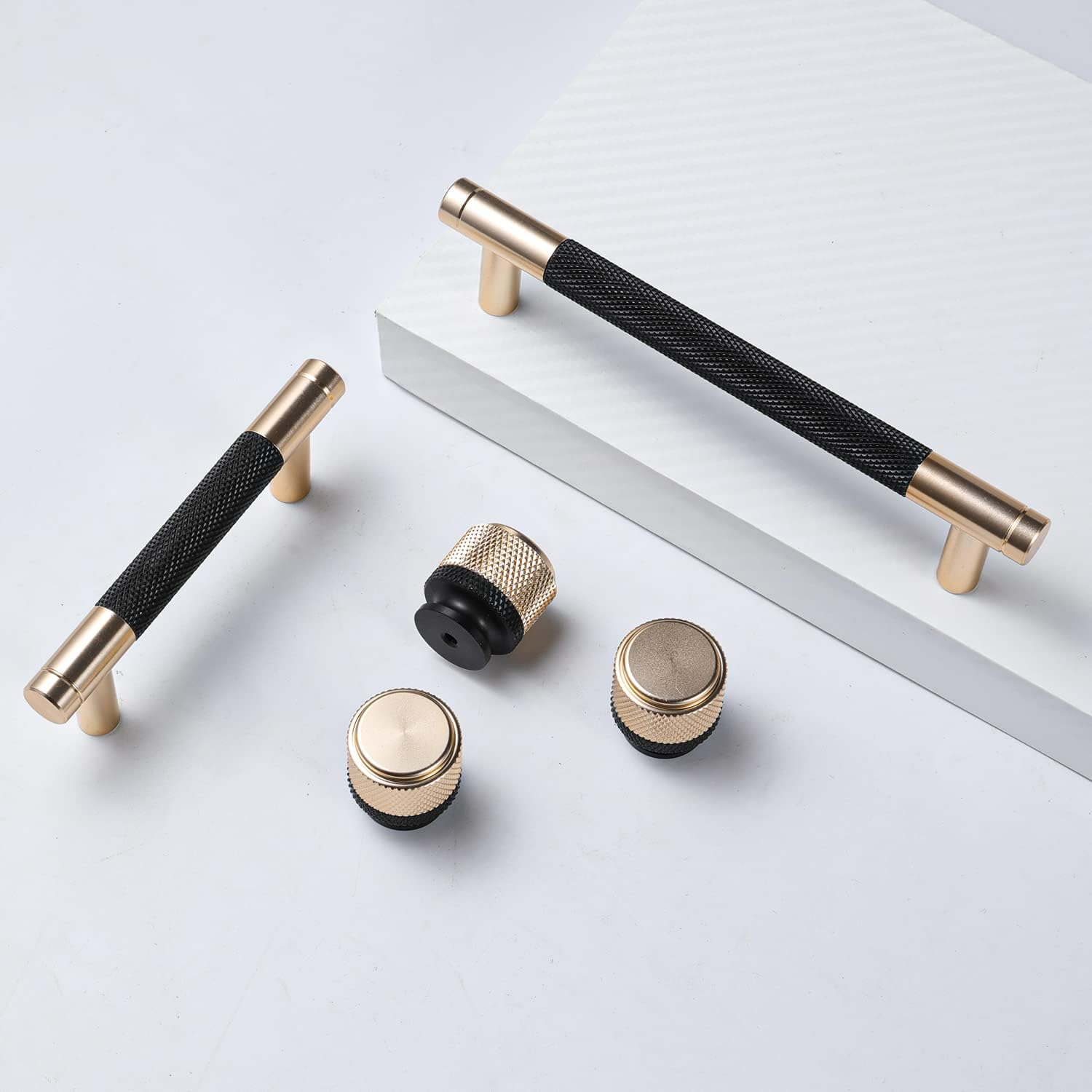 12 Pack 5 Inch 128 mm Barrel Cabinet Pulls Gold and Black Cupboard Aluminum Handles Drawer Pull Cabinet Handles
