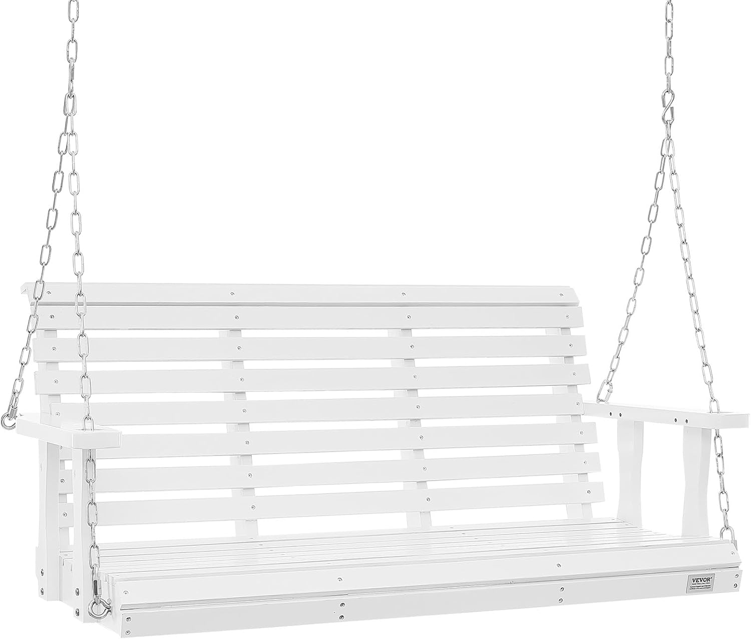 White Fir Wood Heavy Duty Porch Swing with Steel Chains