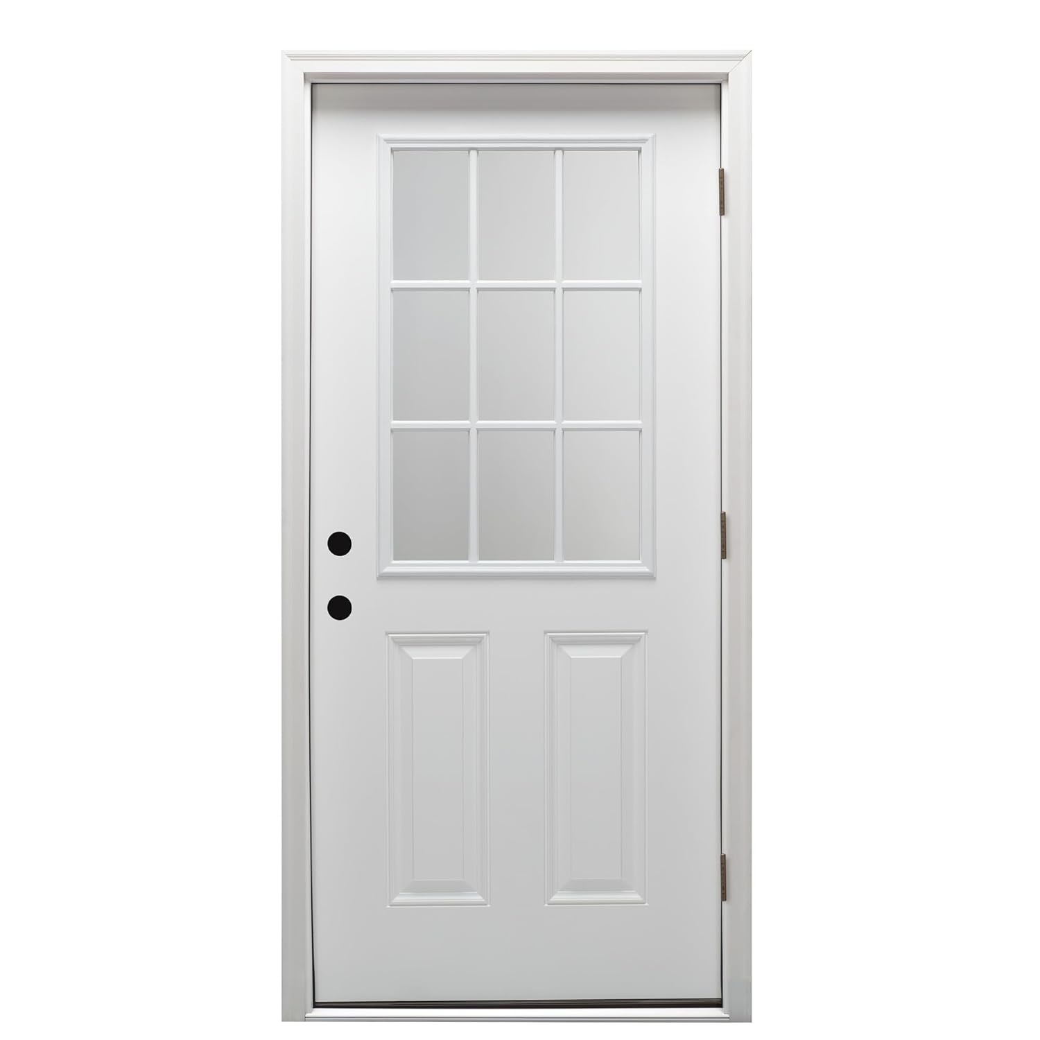 Clear Glass 80'' Paneled Fiberglass Front Entry Doors