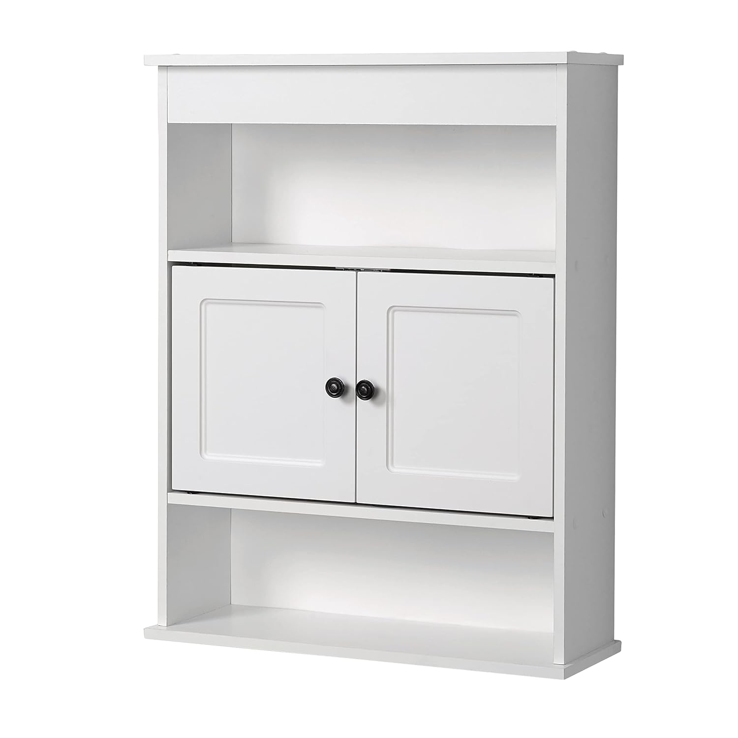 Zenna Home Engineered Wood Bathroom Wall Cabinet with 3 Shelves, White