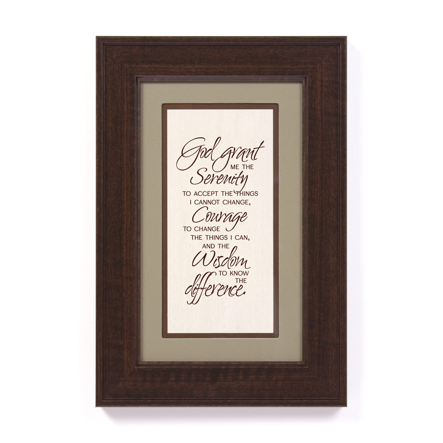 Serenity Prayer Brown Framed Motivational Wall Art