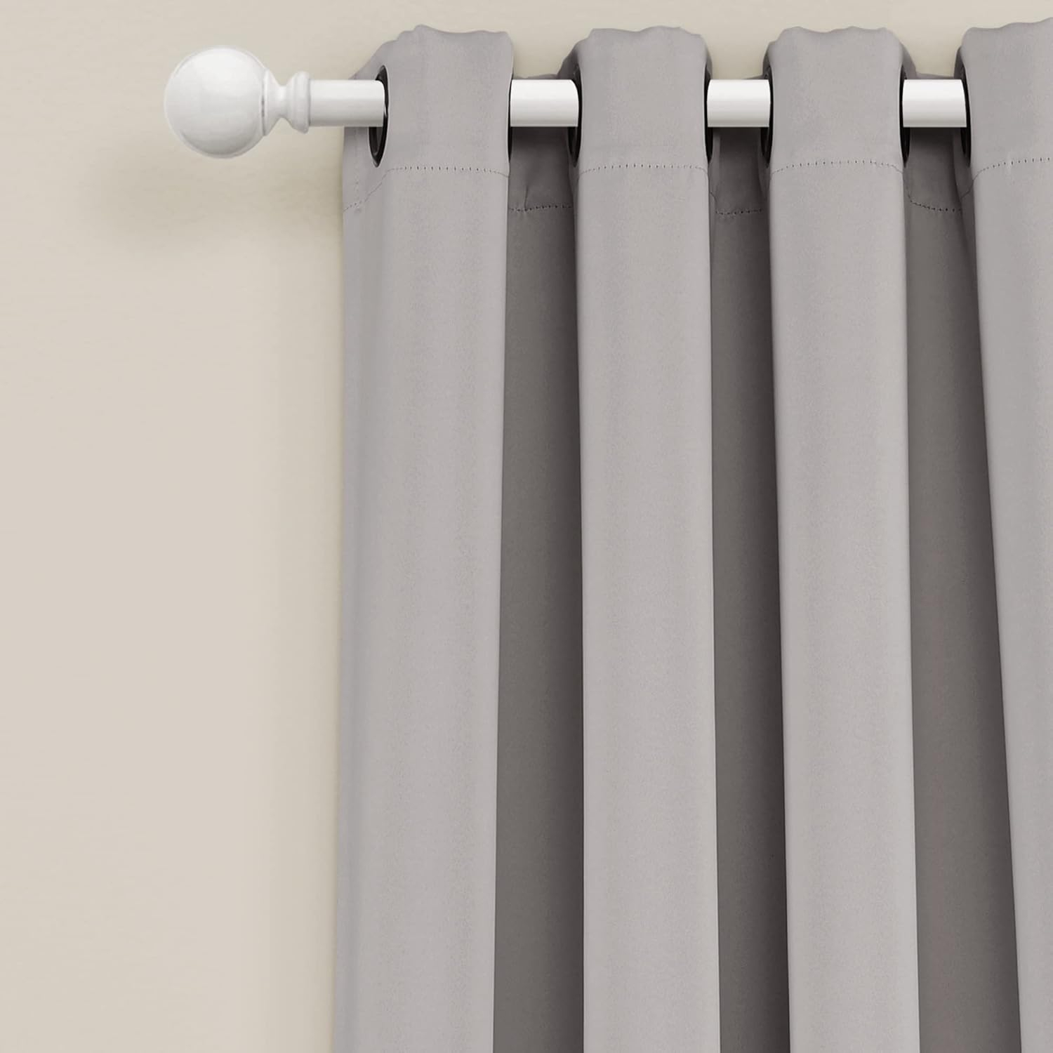 Lush Decor Insulated Grommet Blackout Window Curtain Panels, Pair, 52" W x 84" L, Gray - Classic Modern Design - Chic Window Decor - Long Curtains For Living Room, Bedroom, Or Dining Room