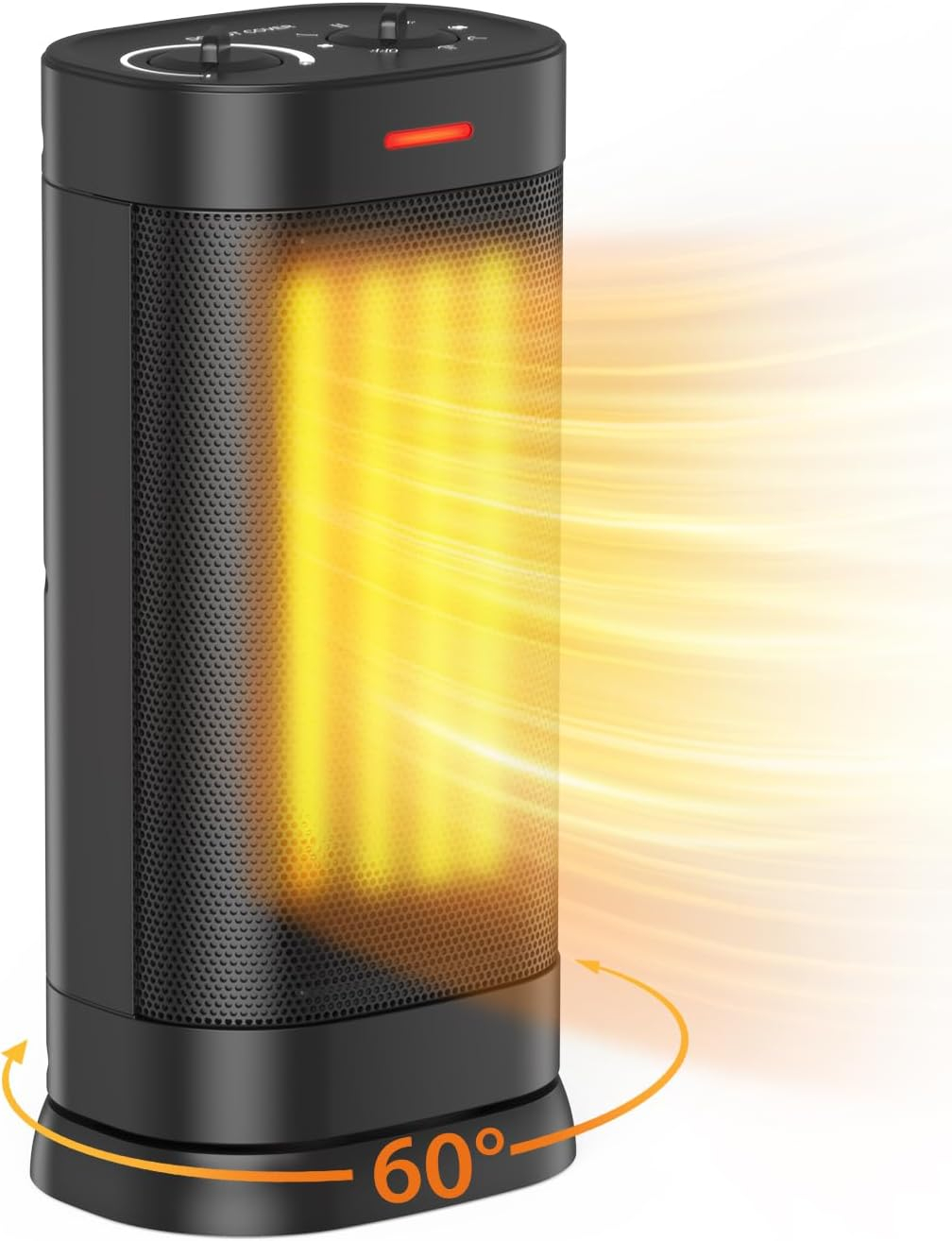 1500W Space Heaters for Indoor Use, Portable PTC Ceramic Space Heater, Small Space Heater with Thermostat, Three Modes, Overheat and Tip-Over Protection for Office Home
