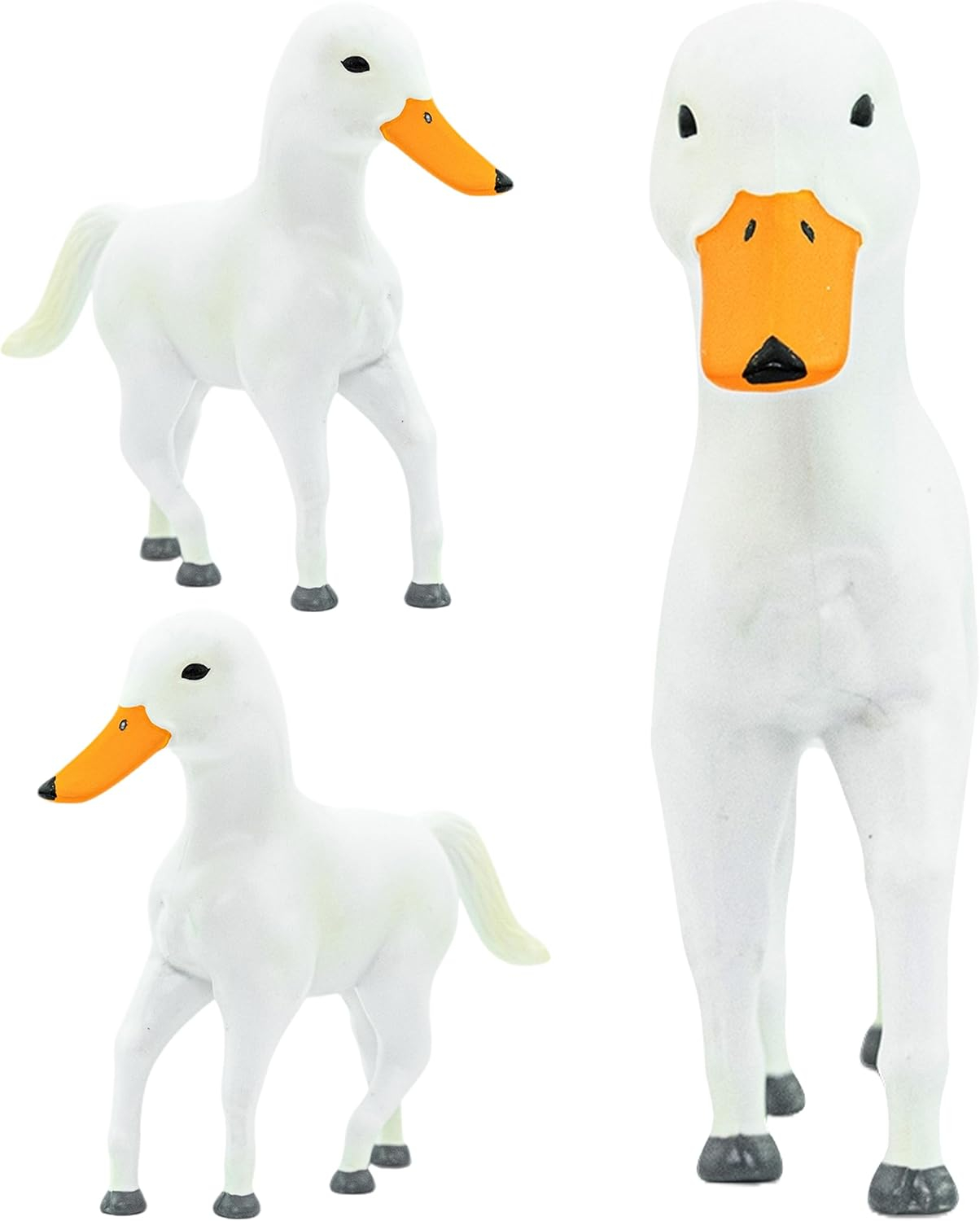 Huck Mini Randimal Animal Figures - Horse & Duck Hybrid Realistic Toys - Unique Safari & Farm Animal Mix - Small Figurines for Kids & Kidults