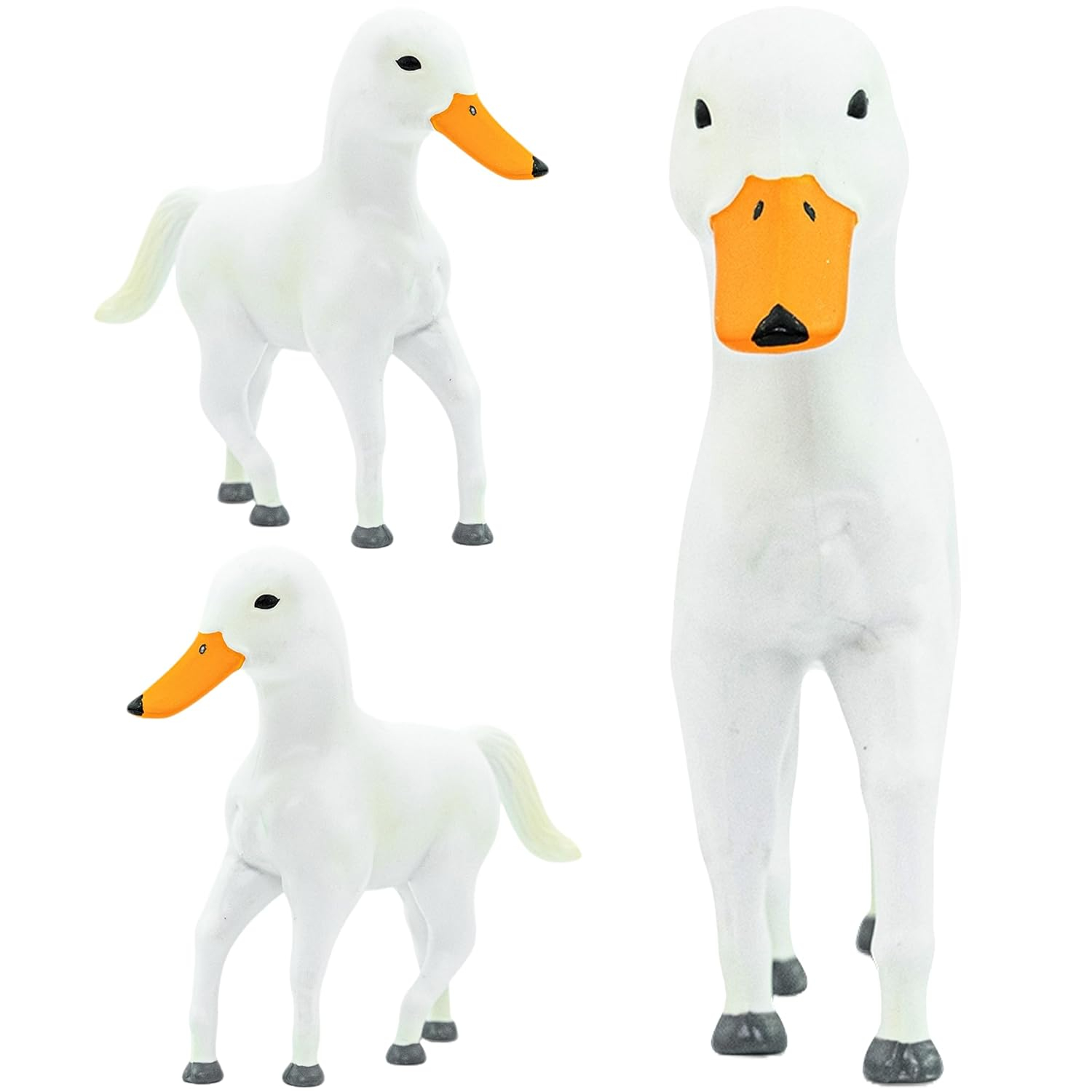 Huck Mini Randimal Animal Figures - Horse & Duck Hybrid Realistic Toys - Unique Safari & Farm Animal Mix - Small Figurines for Kids & Kidults