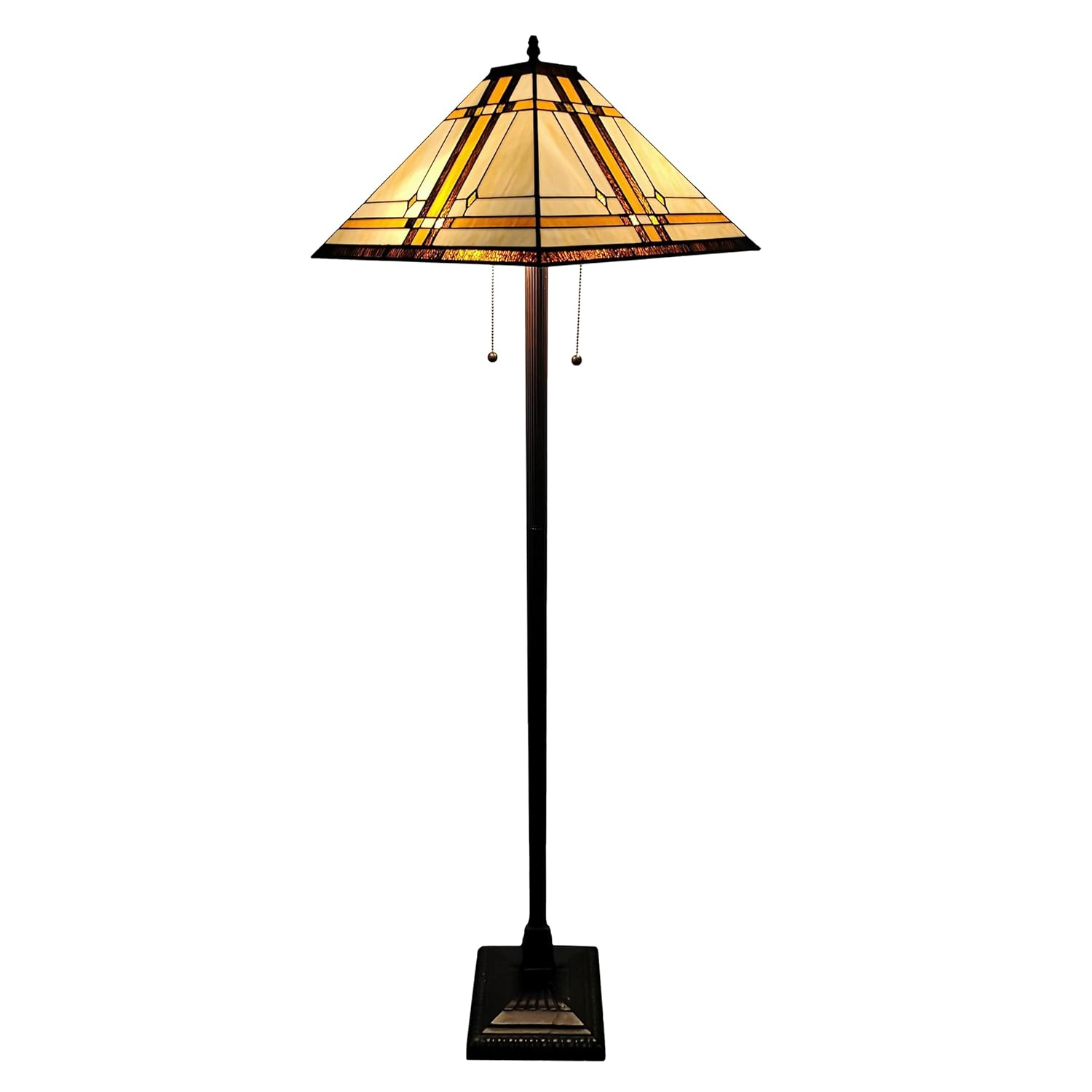 Amora Lighting Tiffany Style Mission Floor Lamp 61" Tall