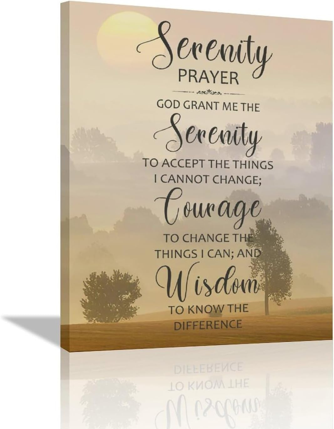 The Serenity Prayer Canvas Wall Art Serenity Prayer Sign Pictures Wall Decor Bible Verse Art God Grant Me Christian Religious Gifts Scripture Artwork for Bedroom Office Living Room 12"x16"