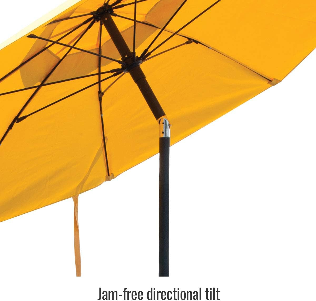 Yellow Vinyl Industrial Umbrella with Black Tripod Stand