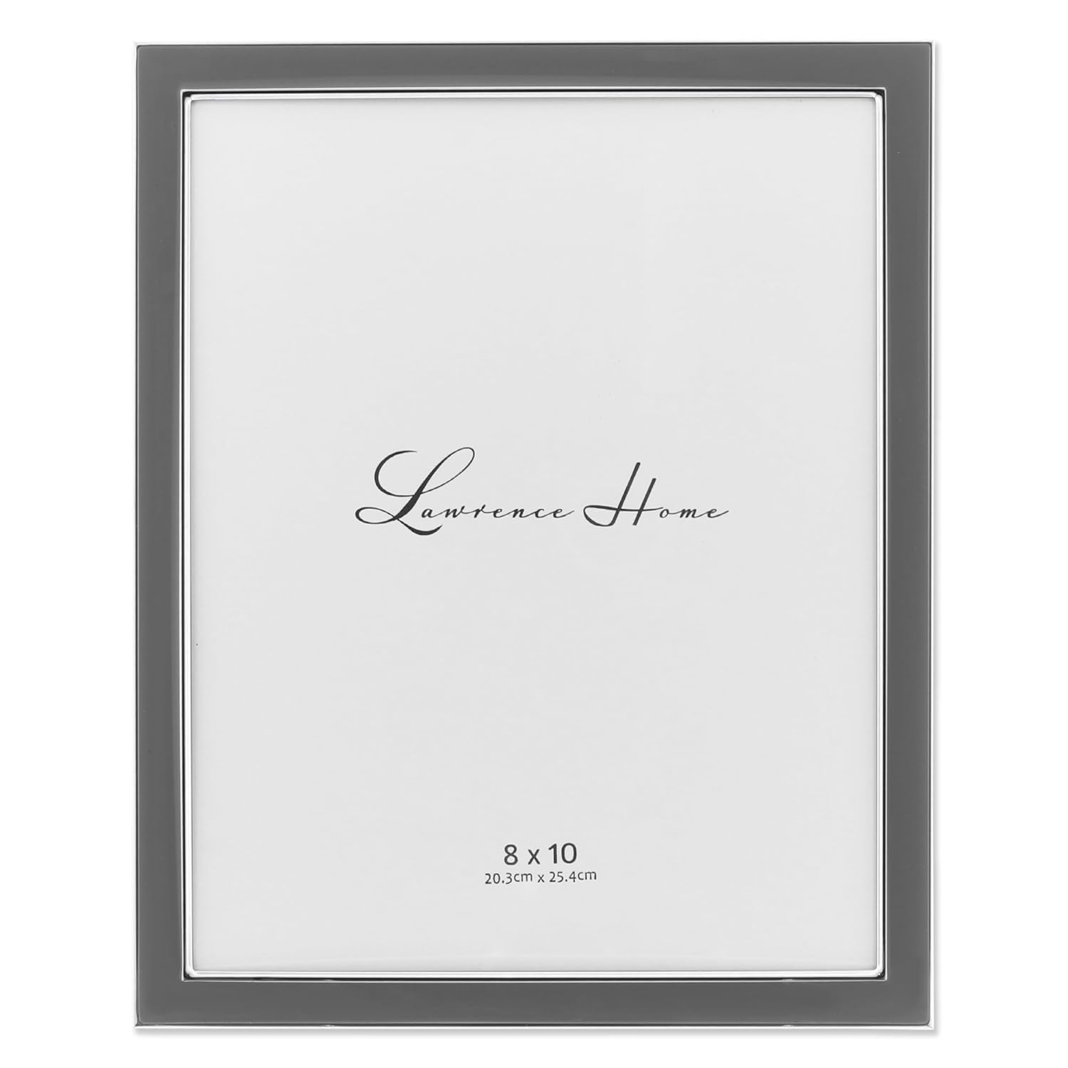 8x10 Silver Metal and Gray Enamel Picture Frame