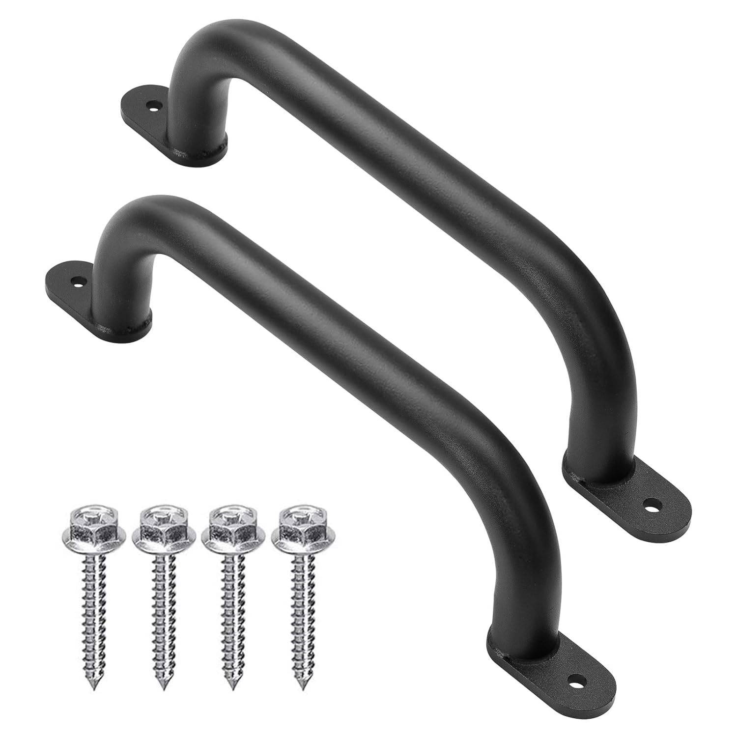 13'' Black Metal Playground Safety Handles Pack of 2 - Playset Handles, Swing Set Grab Handle, Playhouse Grab Bar, Hand Grip for Jungle Gym, Home Gym, Treehouse