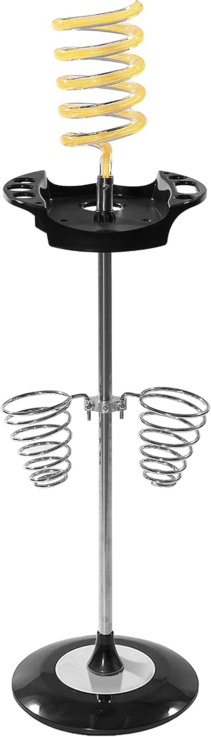 Hair Dryer Stand,Twisty Style Acrylic Top Holder,Hair Styling Appliances with Tray Two Spiral Holders and Heavy Base for Hair Dryer,Flat Iron,Curling Stick,Hair Straightener,Brush(orange)