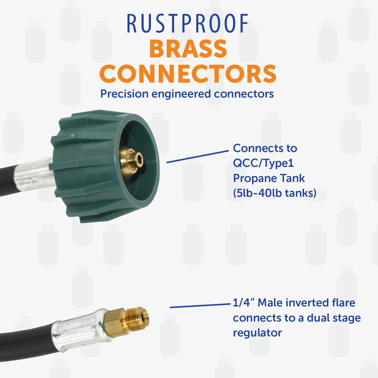 12-inch Black and Green Propane Tank Pigtail Hose Connector