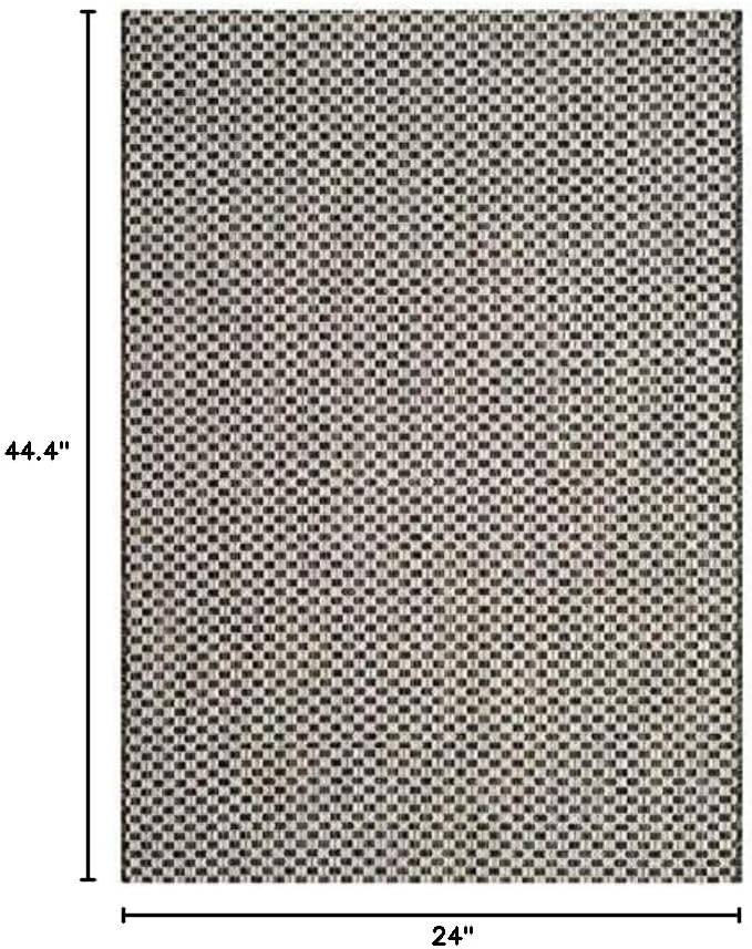 SAFAVIEH Courtyard Blair Geometric Indoor/Outdoor Area Rug, 2' x 3'7", Black/Light Grey