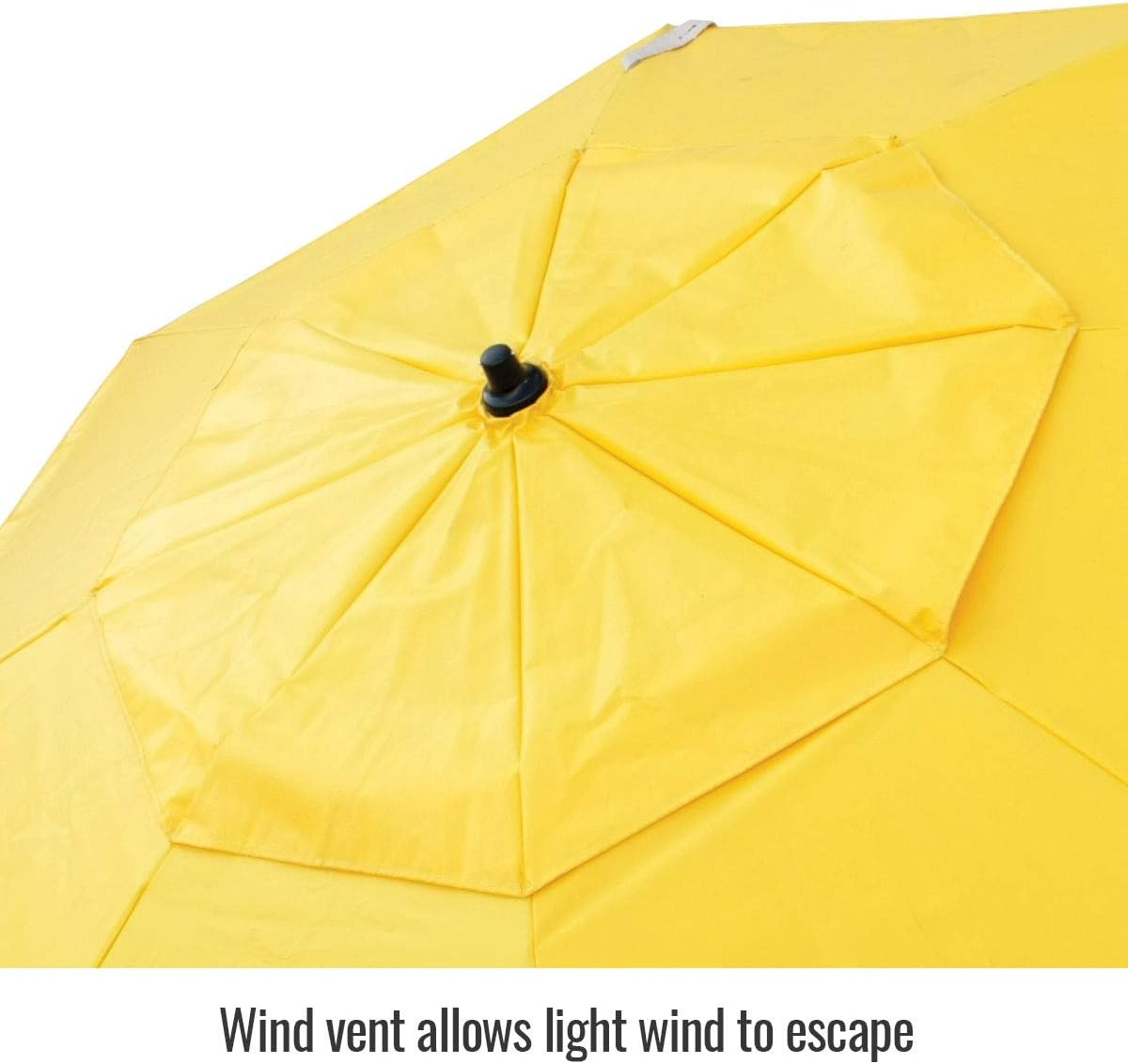 Yellow Vinyl Industrial Umbrella with Black Tripod Stand