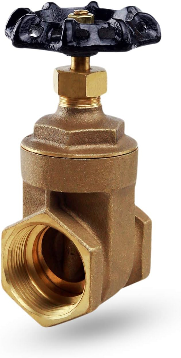 Midline Valve 429U256 Heavy Duty Gate Valve with Wheel Handle, Water Shutoff 3/4 in. FIP Connections, Cast Brass
