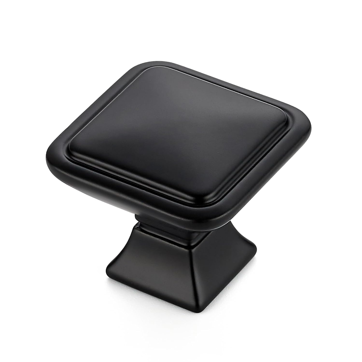 Single Hole Drawer Knobs - 10 Pack Black Cabinet Knobs - Square Dresser Knobs Dresser Handles Closet Door Knobs - Kitchen Cabinet Knobs - Cabinet Hardware