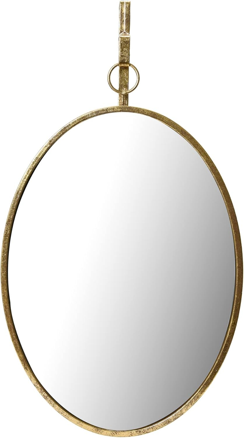 16 in. W x 26 in. H Framed Distressed Gold Decorative Mirror