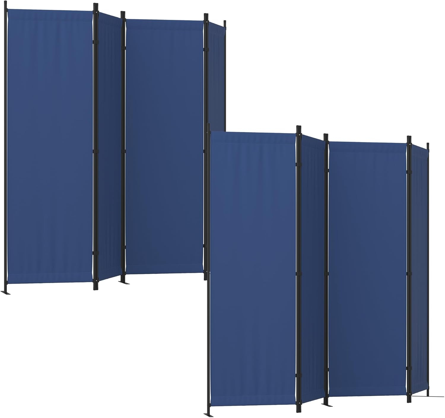 GOJOOASIS Room Dividers Folding Privacy Screens 4 Panel Partition (Blue)