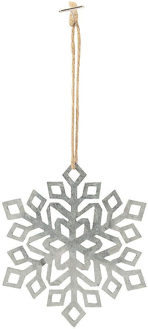 Metal Snowflake Ornaments - Home Decor - 12 Pieces