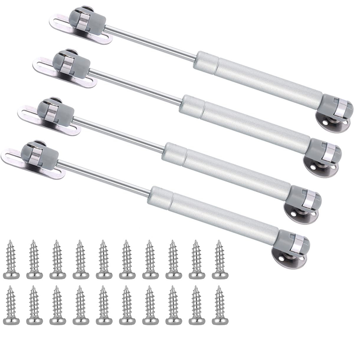 30N/6.8 lb Gas Strut Cabinet Hinge Safety Lift Support, Soft Open & Down Lid Support & Buffer Telescopic Cabinet Door Glue Head Gas Spring Supports 10 inch Length (4 Pack)