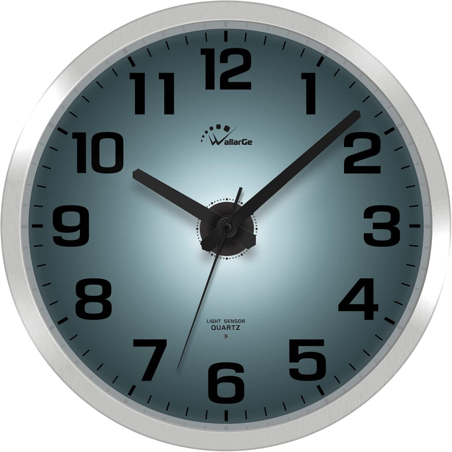 WallarGe Night Light Wall Clock for Bedroom - Silent Lighted up Wall Clock Glow in The Dark, Battery Operated Wall Clocks for Living Room/Kitchen, Easy to Read Large Digital Display, 12 Inch