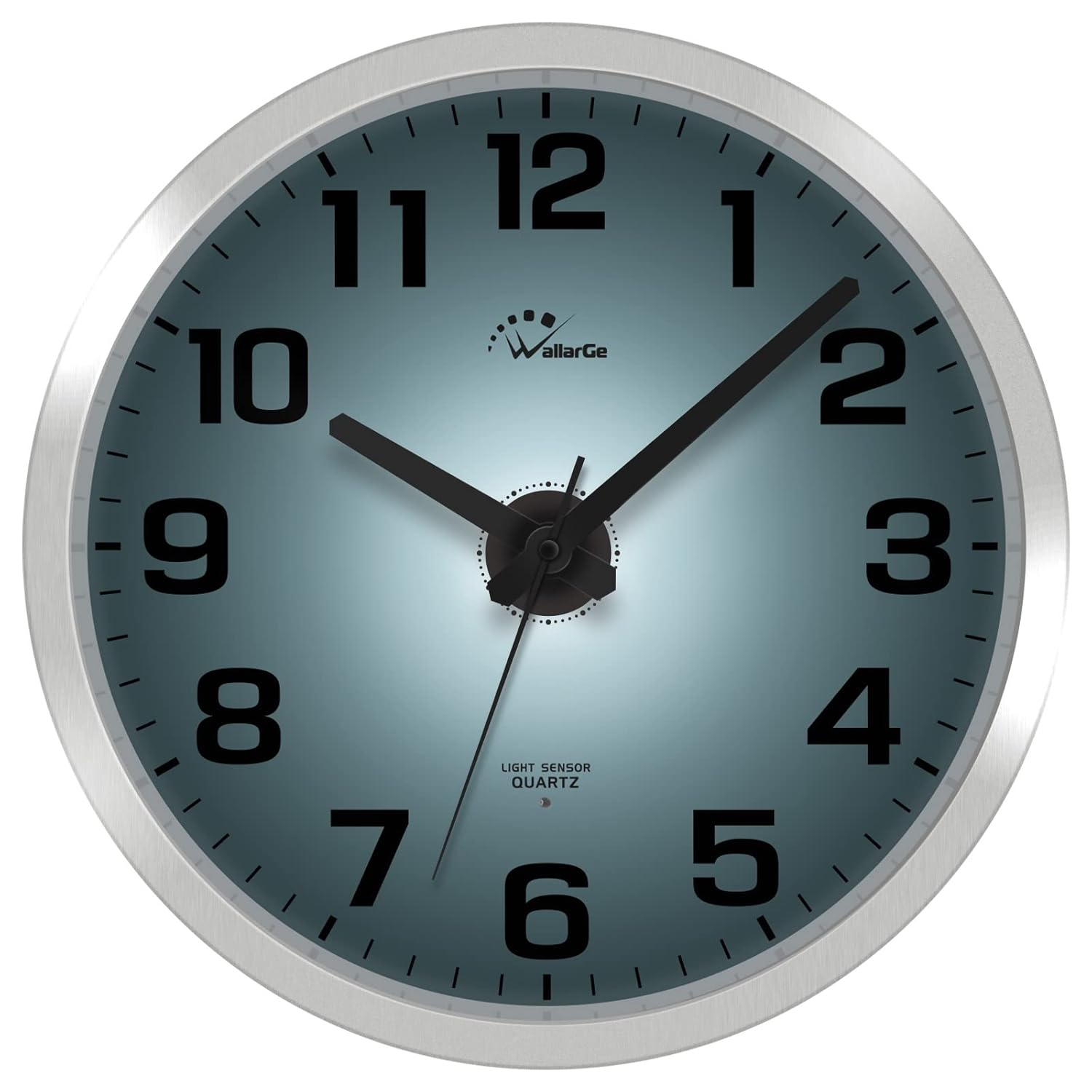 WallarGe Night Light Wall Clock for Bedroom - Silent Lighted up Wall Clock Glow in The Dark, Battery Operated Wall Clocks for Living Room/Kitchen, Easy to Read Large Digital Display, 12 Inch