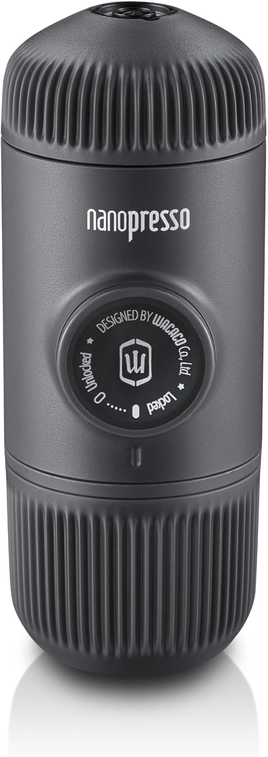 Wacaco Nanopresso Portable Espresso Maker, Upgrade Version of Minipresso, 18 Bar Pressure, Small Travel New Coffee Maker, Manually Operated. Perfect for Kitchen and Office