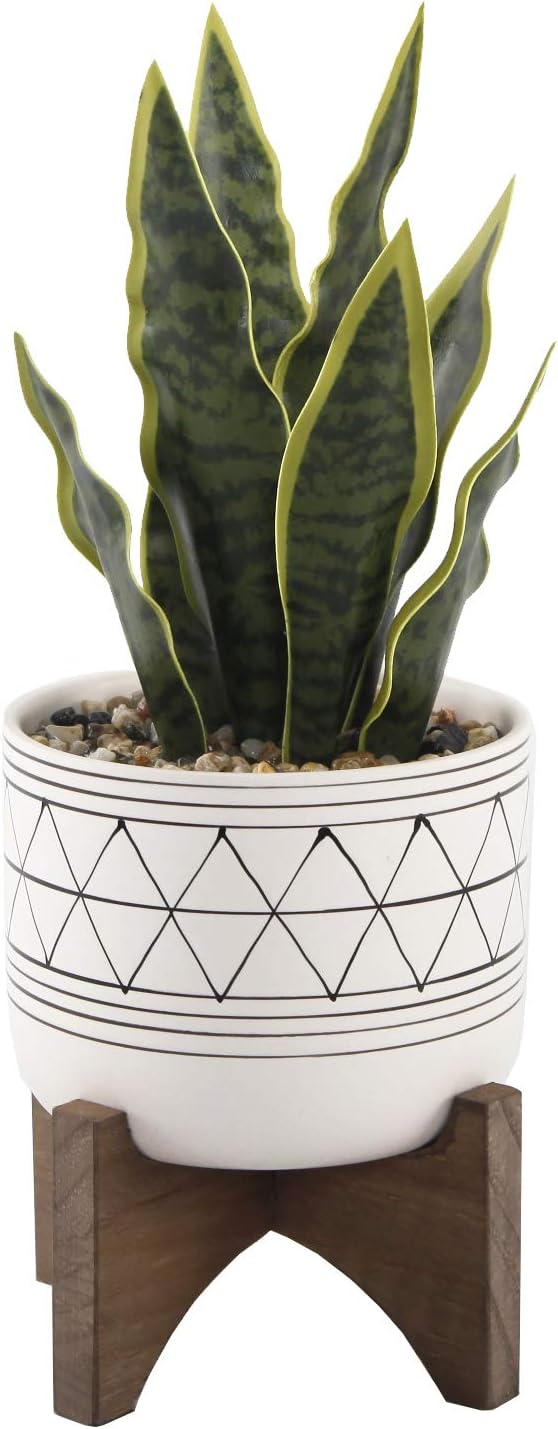 Chic Matte White Ceramic Tabletop Succulent Arrangement in Planter